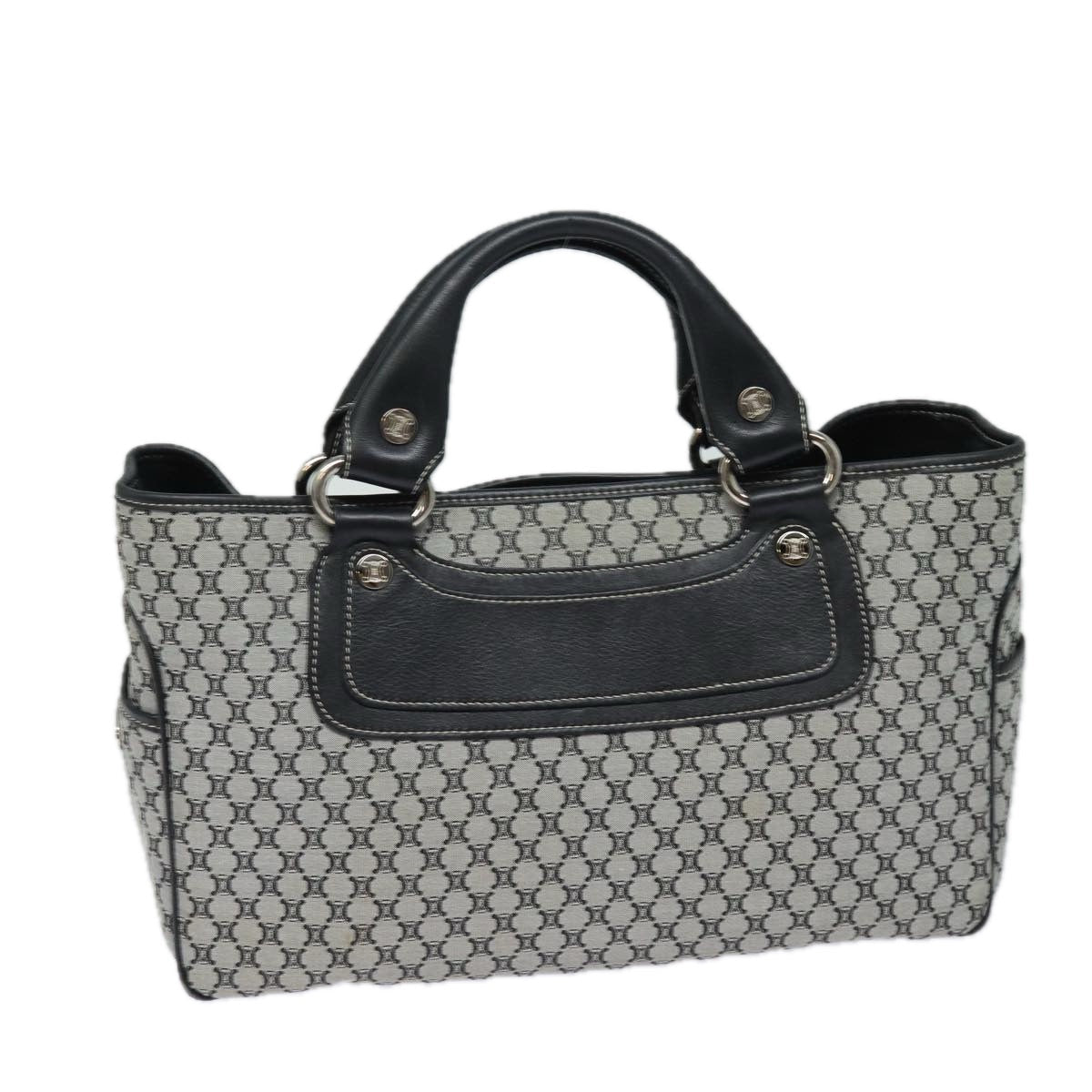 Luxury CELINE Triomphe Hand Bag Canvas Navy  81135