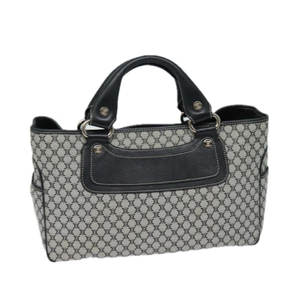 Luxury CELINE Triomphe Hand Bag Canvas Navy  81135