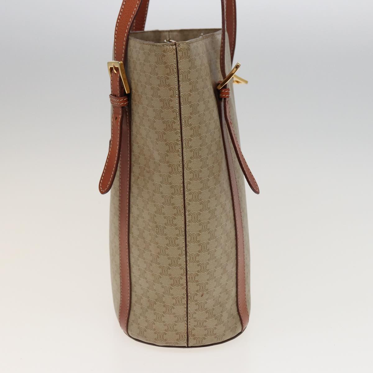 Luxury CELINE Macadam Canvas Shoulder Bag Beige  81194