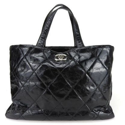 CHANEL Tote Bag leather black Portello