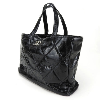 CHANEL Tote Bag leather black Portello