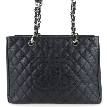 CHANEL Tote Bag Caviar skin black GST tote
