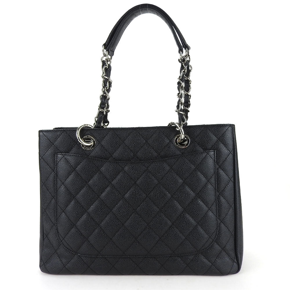 CHANEL Tote Bag Caviar skin black GST tote