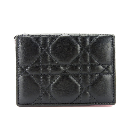 Christian Dior Card Case leather black Canage Women