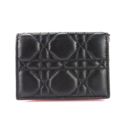Christian Dior Card Case leather black Canage Women