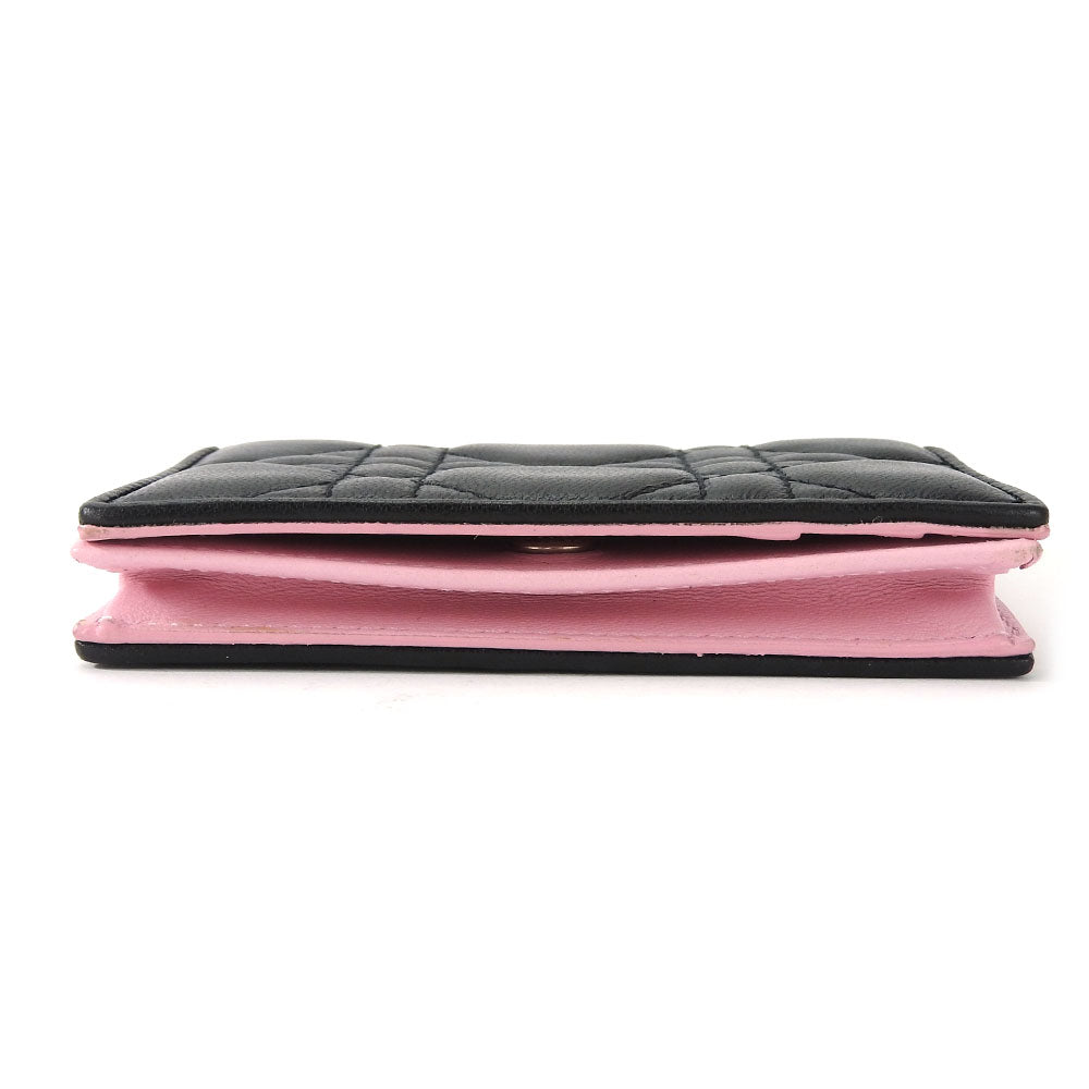 Christian Dior Card Case leather black Canage Women