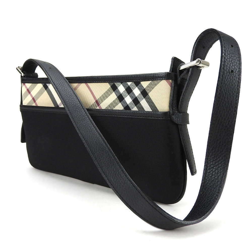BURBERRY Shoulder Bag Canvas, Leather black Women