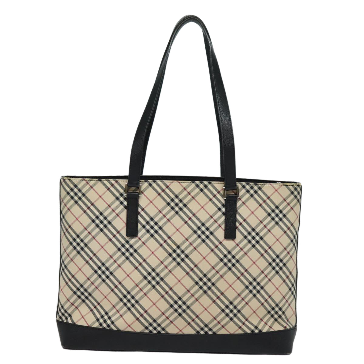 Luxury Burberry Nova Check Tote Bag Canvas Beige Auth 81323