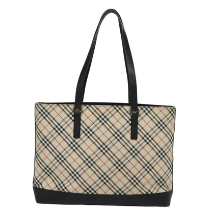 Luxury Burberry Nova Check Tote Bag Canvas Beige Auth 81323