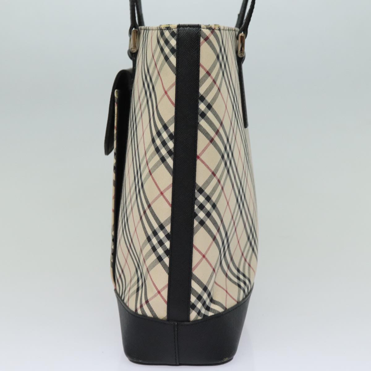 Luxury Burberry Nova Check Tote Bag Canvas Beige Auth 81323