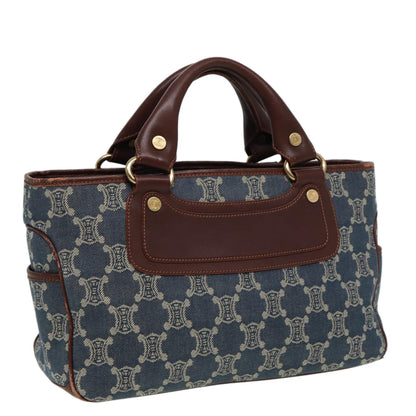 Luxury CELINE Macadam Canvas Hand Bag Blue  81368
