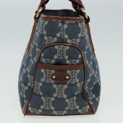 Luxury CELINE Macadam Canvas Hand Bag Blue  81368
