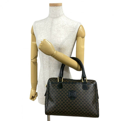 CELINE Handbag Leather, PVC black Macadam Blason Triomphe Pattern Women