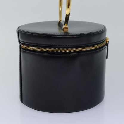 Luxury CELINE Vanity Cosmetic Pouch Leather Black Auth 81452