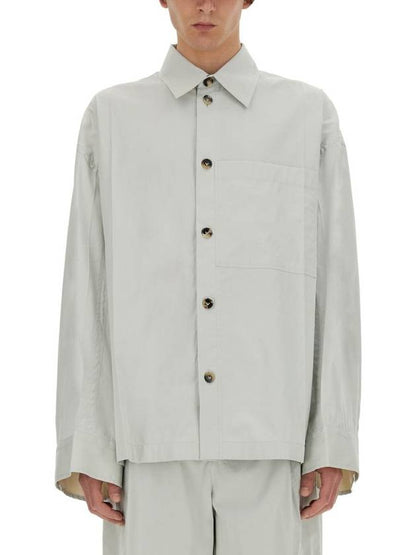 Luxury Bottega Veneta Cotton Silk Long Sleeve Shirt Cloud