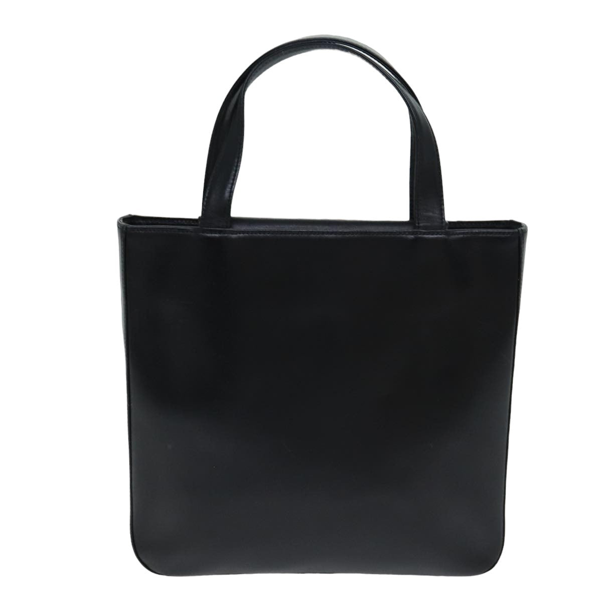 Luxury Burberry Nova Check Hand Bag Leather Canvas Black Beige Auth 81655