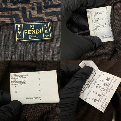 FENDI Long sleeve shirt Rayon, Nylon, Polyester Brown Zucca FF Pattern Women