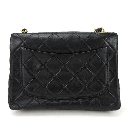 CHANEL Shoulder Bag lambskin black Mini matrasse