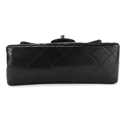 CHANEL Shoulder Bag lambskin black Mini matrasse
