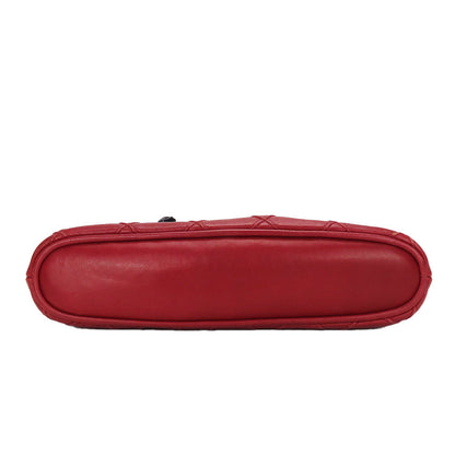 CHANEL Shoulder Bag lambskin Red Chain Bicolole