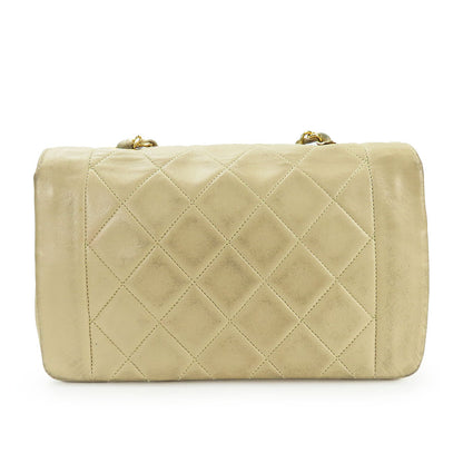 CHANEL Shoulder Bag lambskin beige Diana