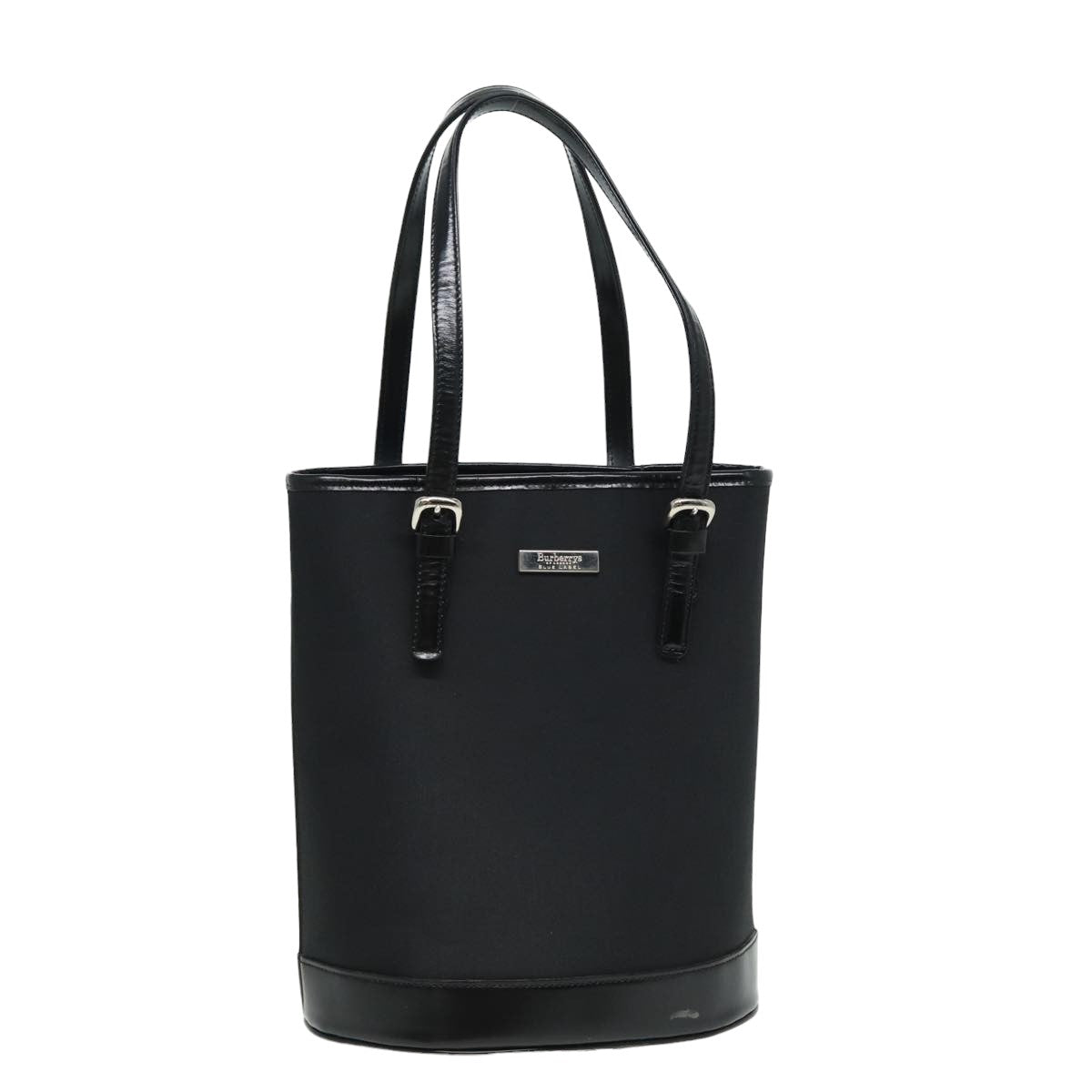 Luxury BurberrySs Blue Label Hand Bag Nylon Black Auth 81857