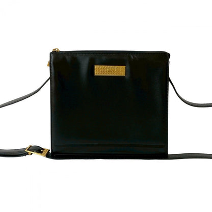 Dior Shoulder Bag leather black CD logo Metal Women