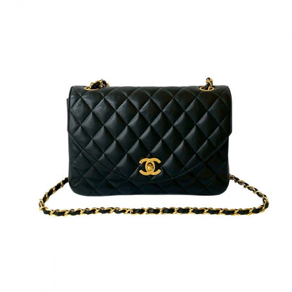 CHANEL Shoulder Bag lambskin black COCO Mark Matrasse Women