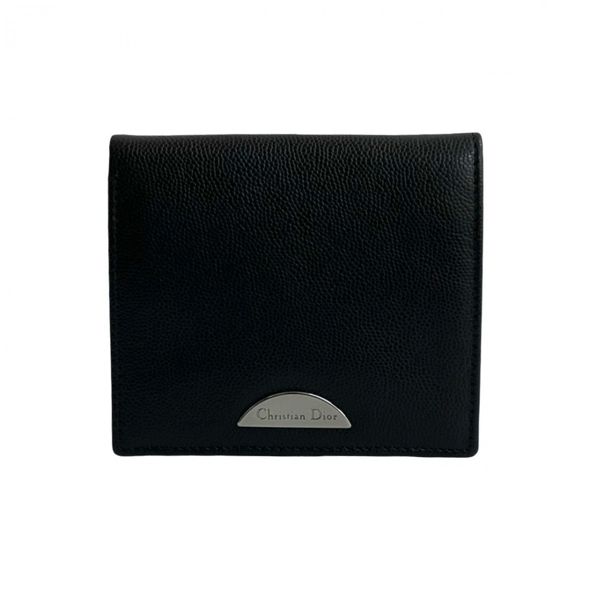 Dior Bifold Wallet leather black logo Metal Women