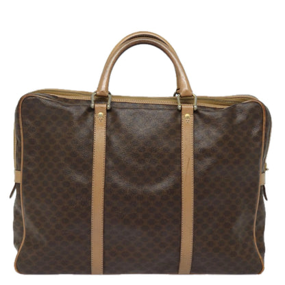 Luxury CELINE Macadam Canvas Business Bag PVC Leather Brown  81964