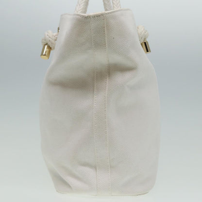 Luxury Burberry Tote Bag Canvas White Auth 81965