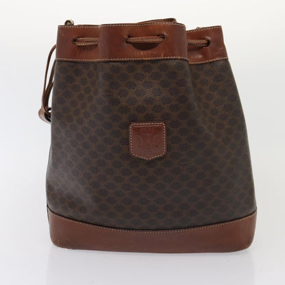 Luxury CELINE Macadam Canvas Clutch Bag Shoulder Bag PVC Leather 2Set Brown  81986