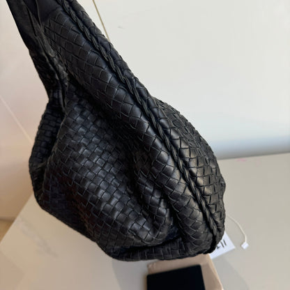 Bottega Veneta Belly Hobo Intrecciato Leather Black Large 52cm