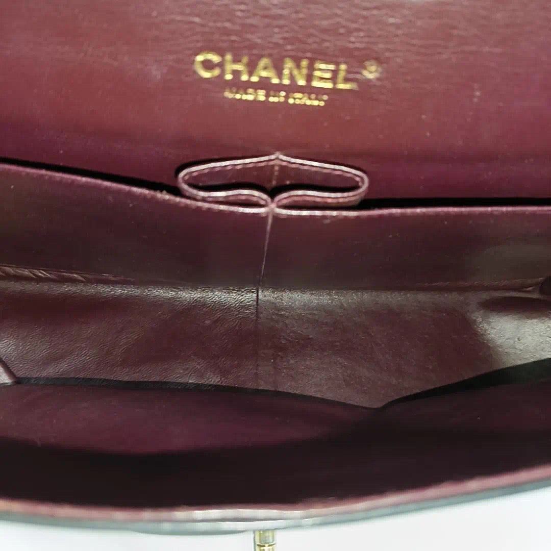 Chanel Classic Flap Jumbo 2010 Black Lambskin Leather Double Flap with Gold Hardware