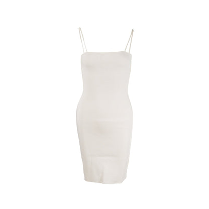Fendi size 36 abito brush double dress viscose / polyester white