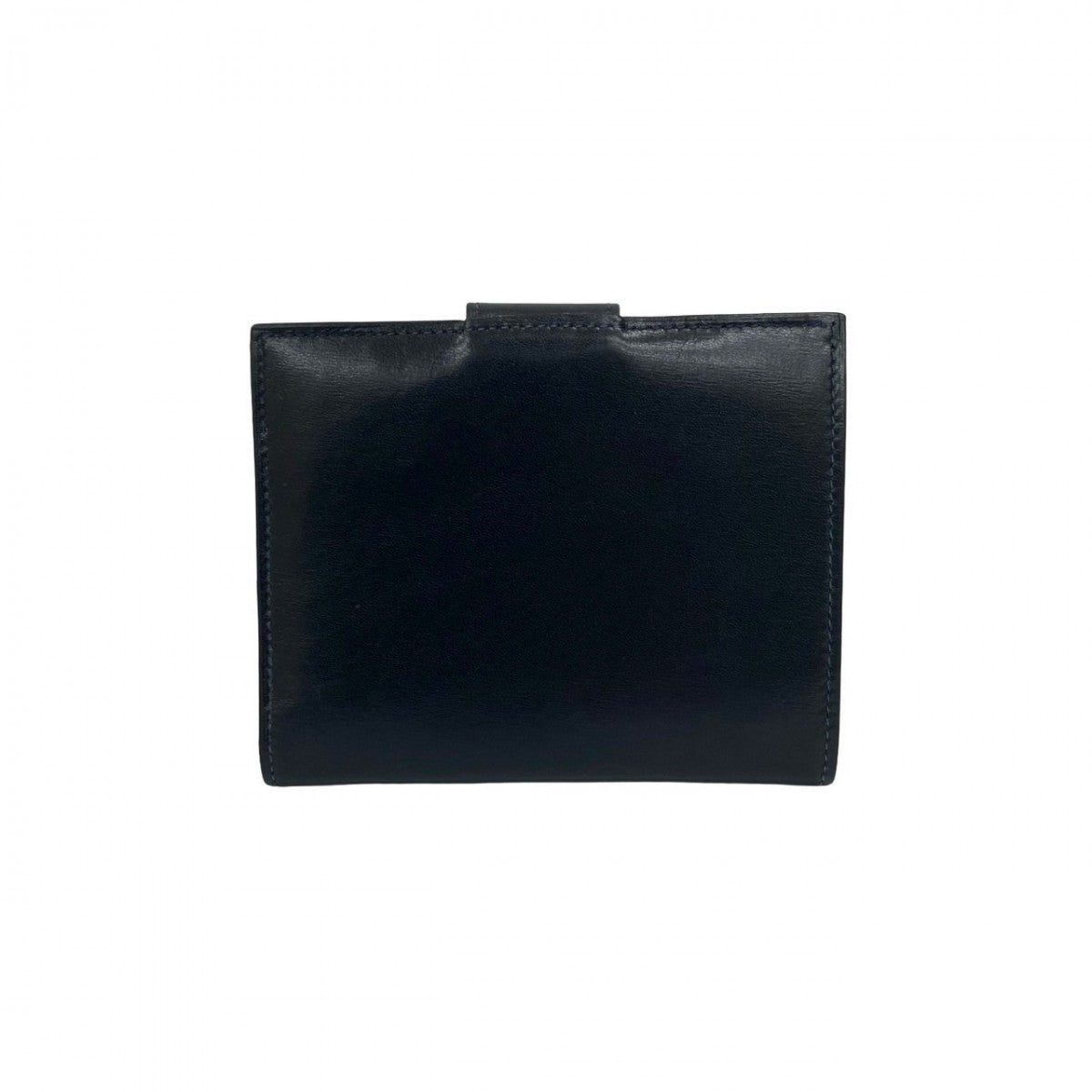 CELINE Bifold Wallet Calfskin, Leather Navy logo Metal Women(Unisex)
