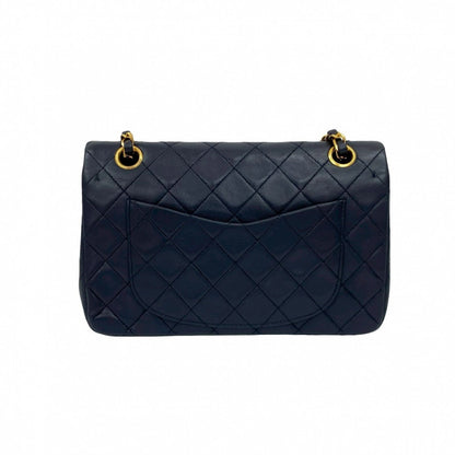 CHANEL Shoulder Bag lambskin Navy Matrasse