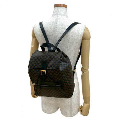 CELINE Backpack Leather, PVC black Macadam Blason Triomphe Pattern mens(Unisex)