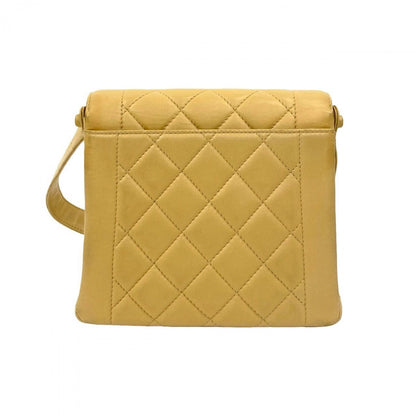 CHANEL Shoulder Bag lambskin beige COCO Mark Matrasse Women