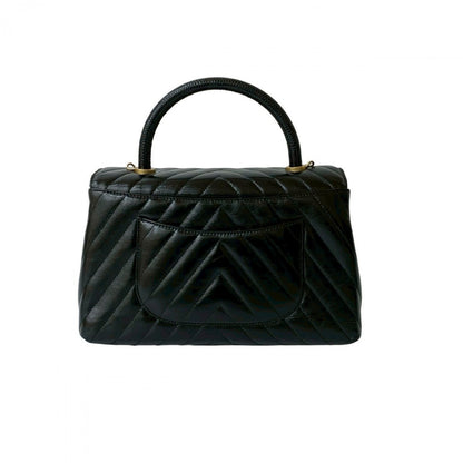 CHANEL Shoulder Bag leather black