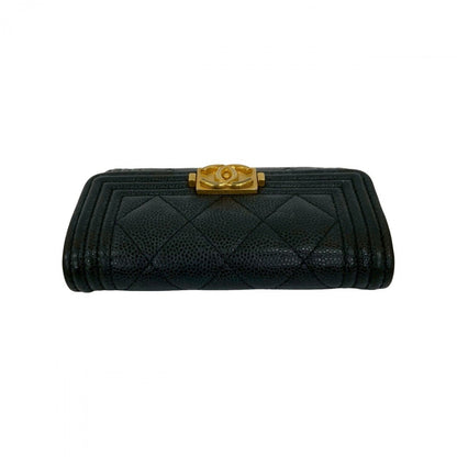 CHANEL Card Case Matt caviar skin black COCO Mark Boy chanel Women