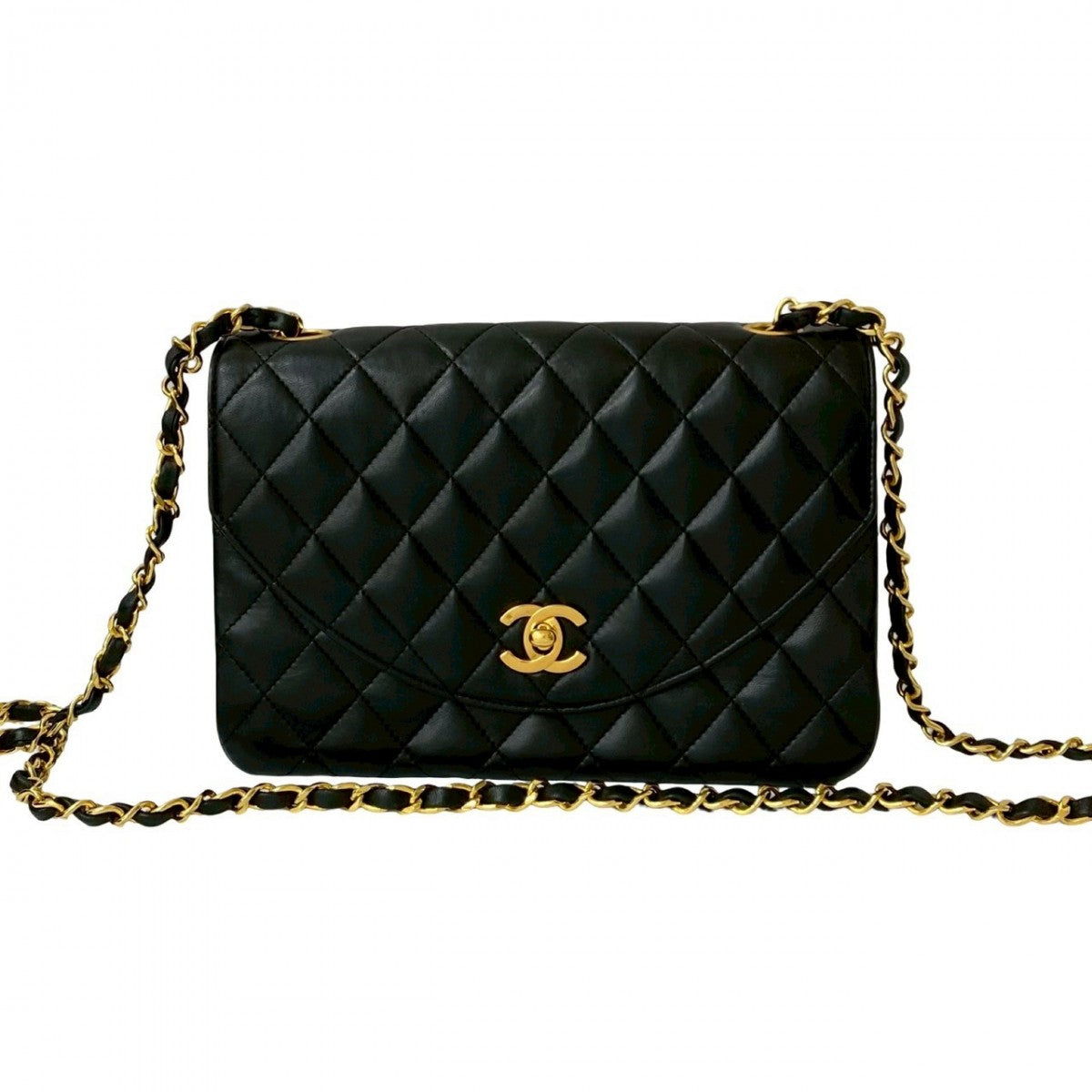 CHANEL Shoulder Bag lambskin black Matrasse