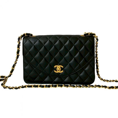 CHANEL Shoulder Bag lambskin black Matrasse