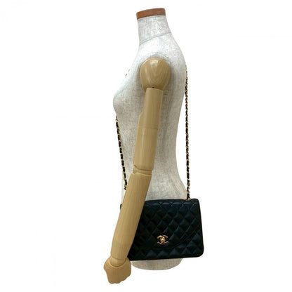 CHANEL Shoulder Bag lambskin black Matrasse