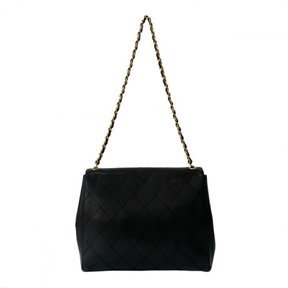 CHANEL Shoulder Bag lambskin black COCO Mark Bicolole Women
