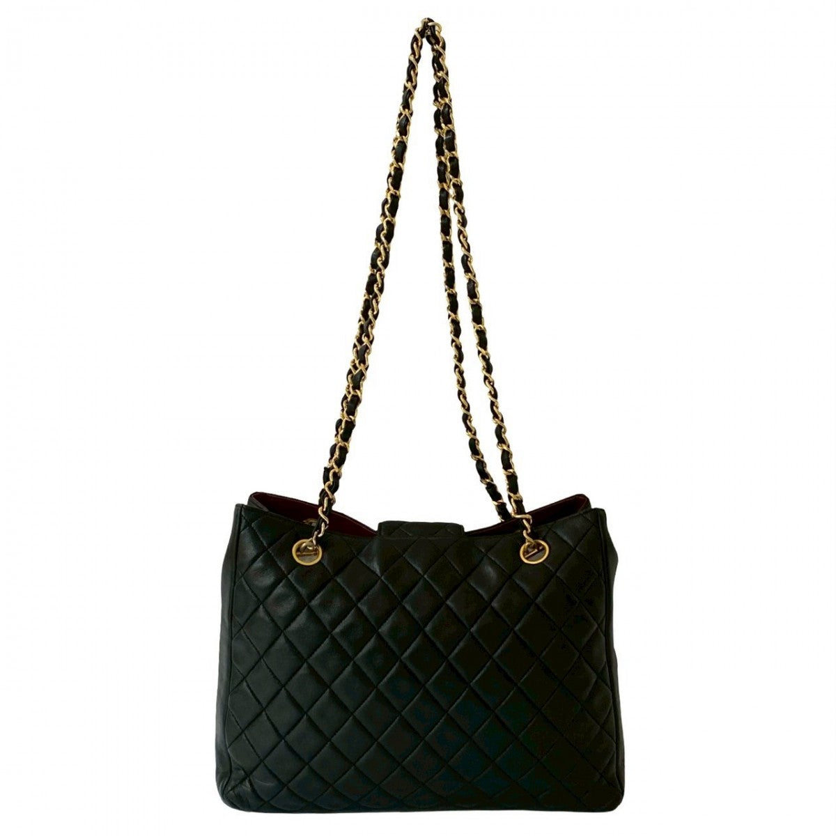 CHANEL Tote Bag lambskin black Matrasse