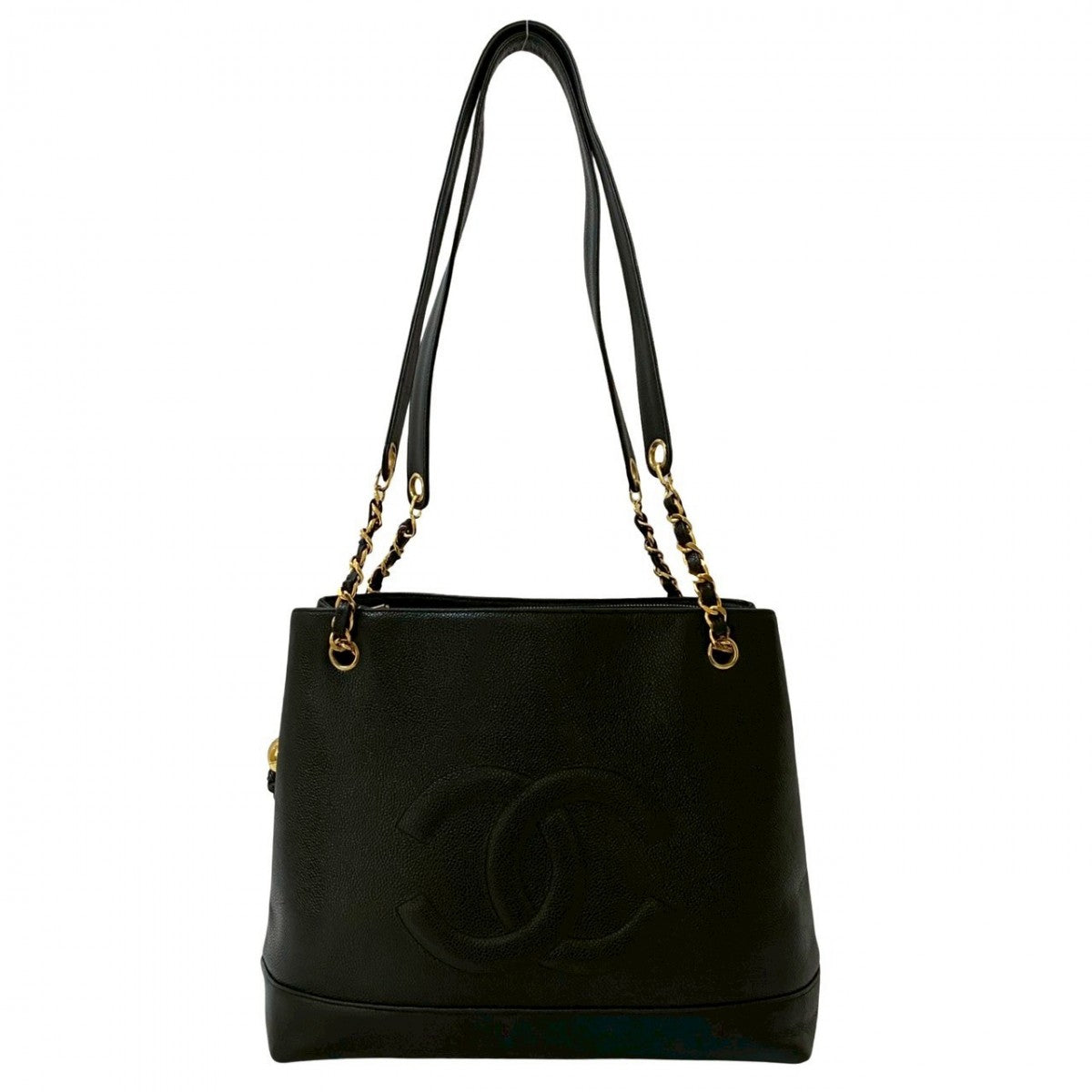 CHANEL Tote Bag Matt caviar skin black COCO Mark Women