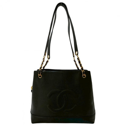 CHANEL Tote Bag Matt caviar skin black COCO Mark Women
