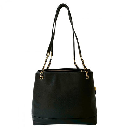 CHANEL Tote Bag Matt caviar skin black COCO Mark Women