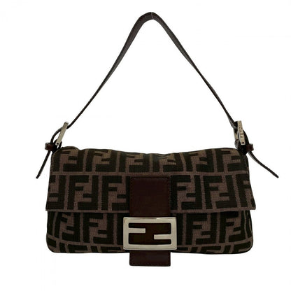 FENDI Shoulder Bag canvas Brown Mamma Bucket